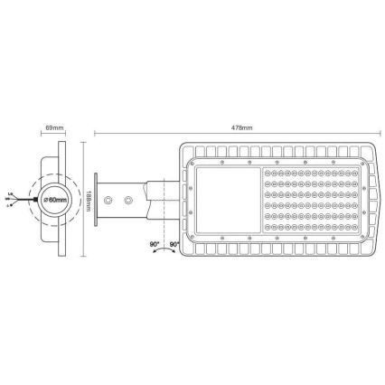 LED Pouliční lampa LED/30W/230V 5000K IP65