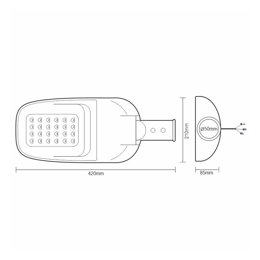 LED Pouliční lampa LED/40W/230V 5000K IP65