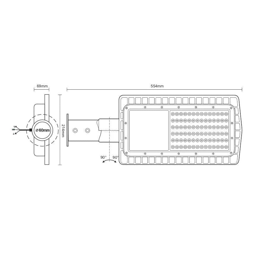 LED Pouliční lampa LED/60W/230V 5000K IP65