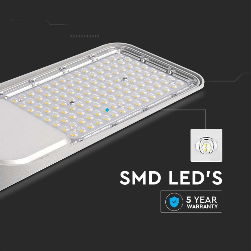 LED Pouliční lampa SAMSUNG CHIP LED/30W/230V 6500K IP65 šedá