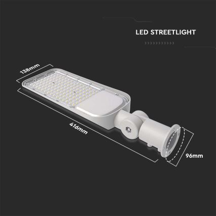 LED Pouliční lampa SAMSUNG CHIP LED/30W/230V 6500K IP65 šedá