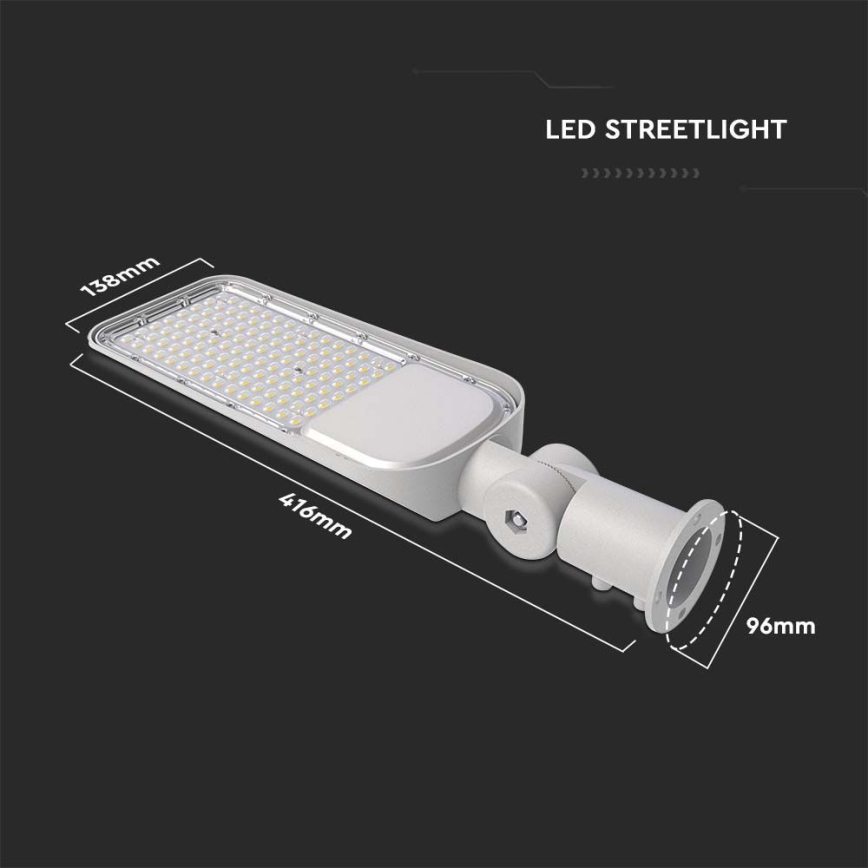 LED Pouliční lampa SAMSUNG CHIP LED/30W/230V 6500K IP65 šedá