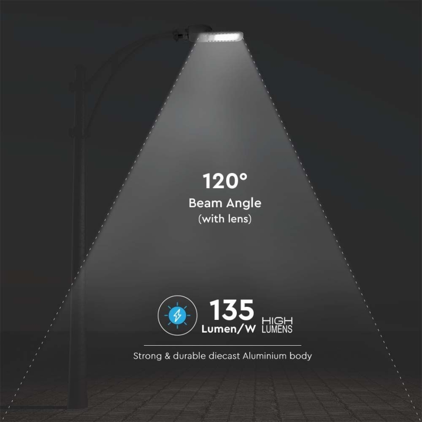 LED Pouliční lampa SAMSUNG CHIP LED/50W/230V 6500K šedá