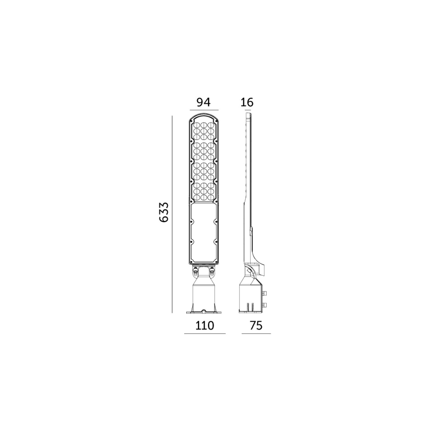 LED Pouliční lampa se soumrakovým senzorem CYOTO LED/100W/230V IP65 4000K
