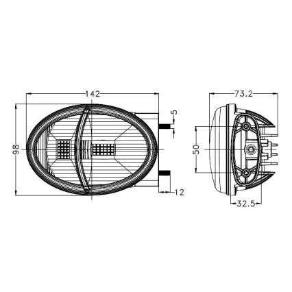 LED Přední světlo pro traktor LED/102W/10-30V IP69 5700K obdélníkový