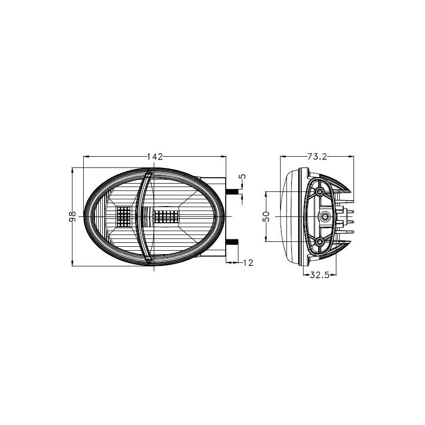 LED Přední světlo pro traktor LED/102W/10-30V IP69 5700K obdélníkový