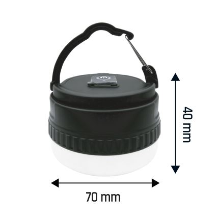 LED Přenosná nabíjecí lampa LUMINA POCKET LED/5V 500 mAh černá