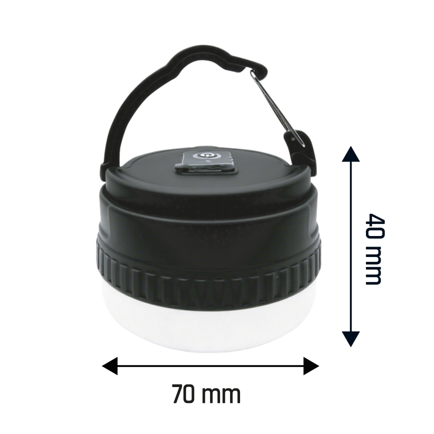 LED Přenosná nabíjecí lampa LUMINA POCKET LED/5V 500 mAh černá