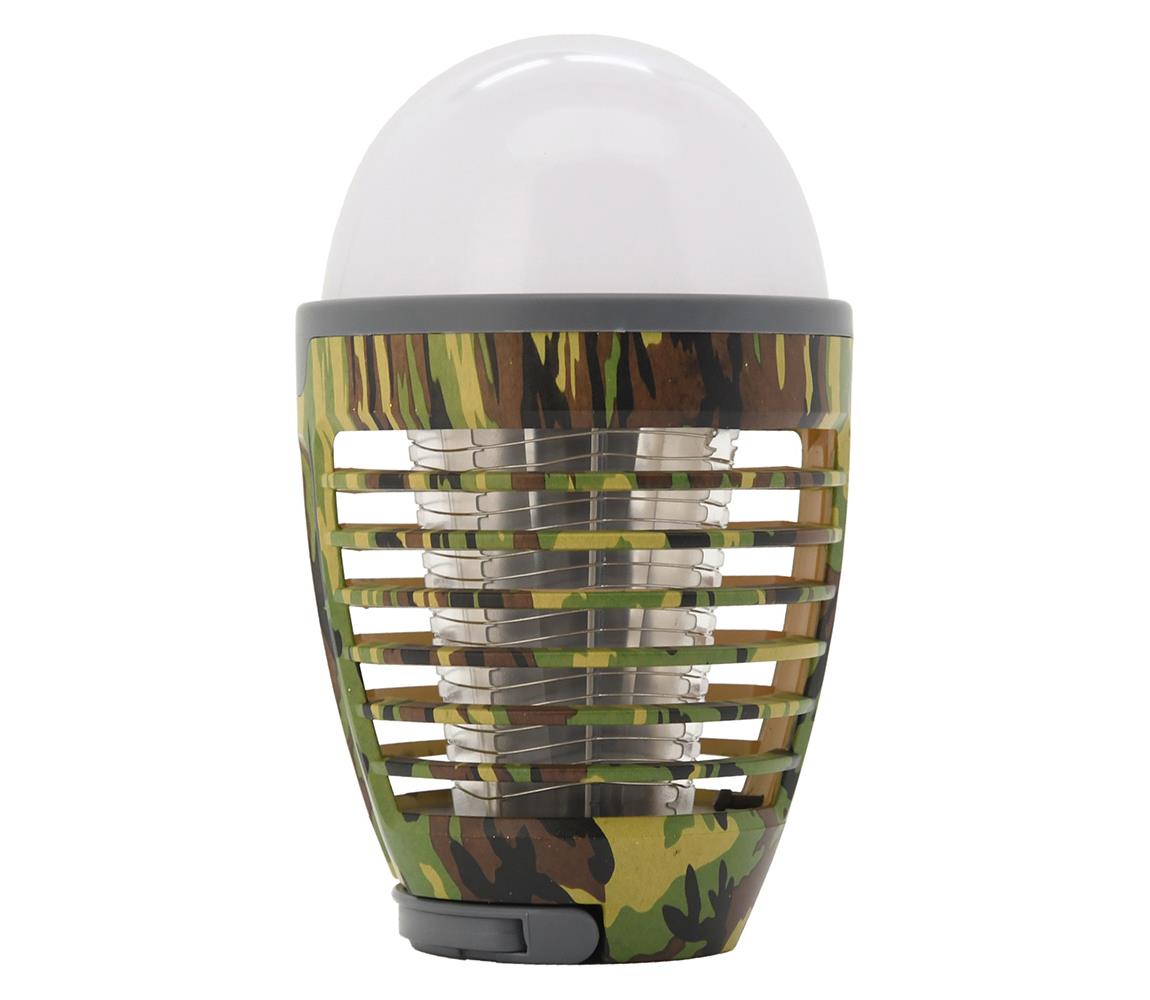 Compass LED Přenosná nabíjecí lampa s lapačem hmyzu LED/2W/3,7V IPX4 maskáčová CP0055