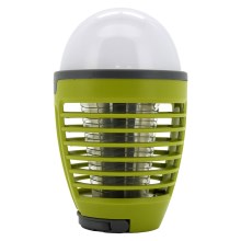 LED Přenosná nabíjecí lampa s lapačem hmyzu LED/2W/3,7V IPX4 zelená