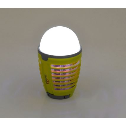 LED Přenosná nabíjecí lampa s lapačem hmyzu LED/2W/3,7V 1800 mAh IPX4 zelená