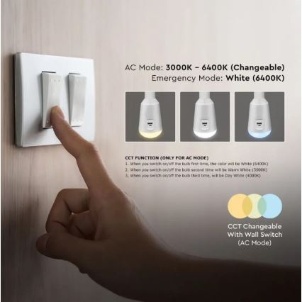 LED Přenosná solární žárovka 3v1 LED/7W/230V 3000K/4000K/6400K + USB nabíjení