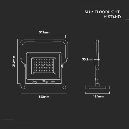 LED Přenosný reflektor SAMSUNG CHIP LED/100W/230V IP65 6500K černá/žlutá