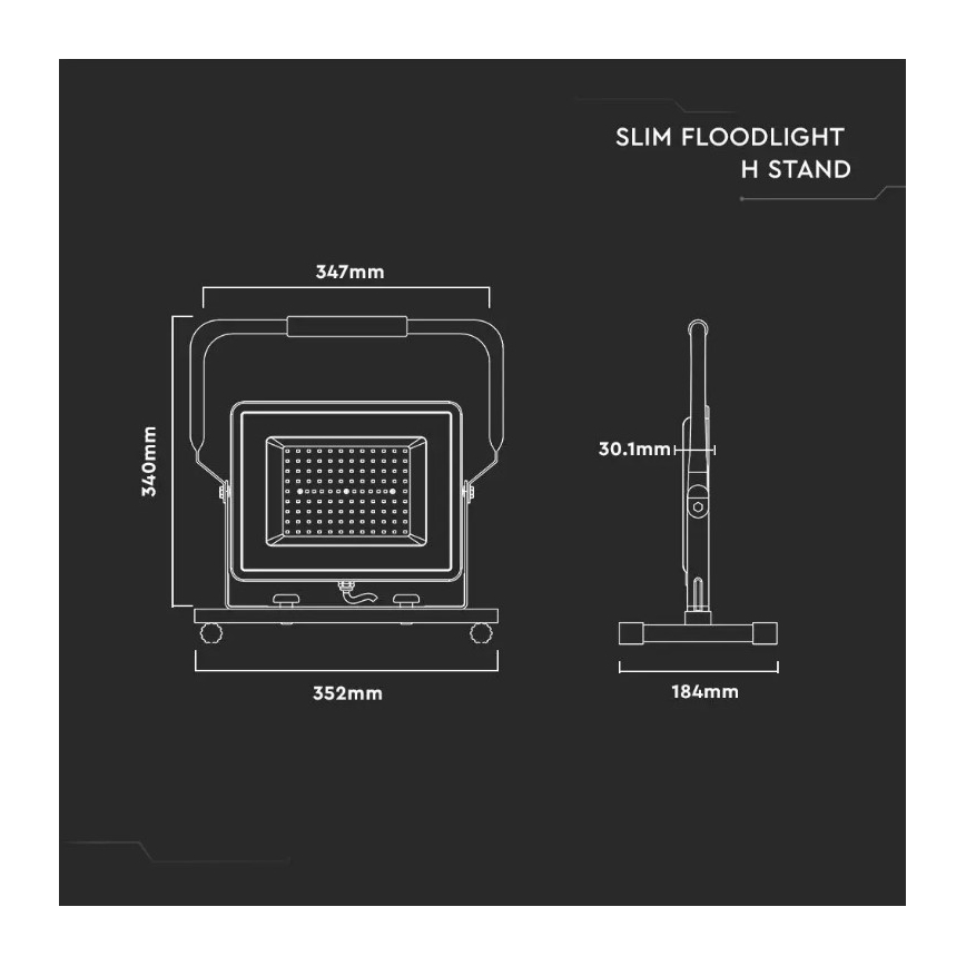 LED Přenosný reflektor SAMSUNG CHIP LED/100W/230V IP65 6500K černá/žlutá