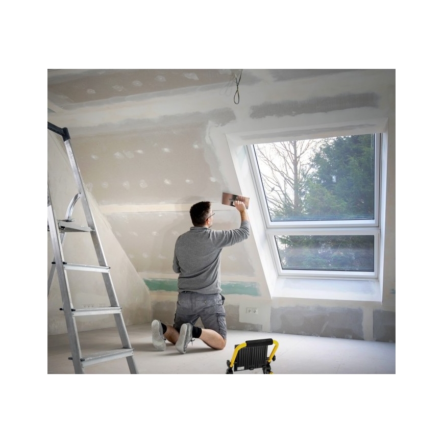 LED Přenosný reflektor TIGRA LED/100W/4000K IP54 černá/žlutá