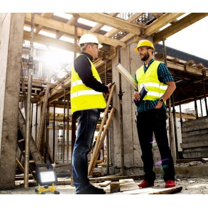 LED Stmívatelný přenosný reflektor TIGRA LED/20W/3,7V 4000K IP54 4400 mAh černá/žlutá