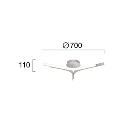 LED Přisazený lustr ALTA LED/30W/230V stříbrná