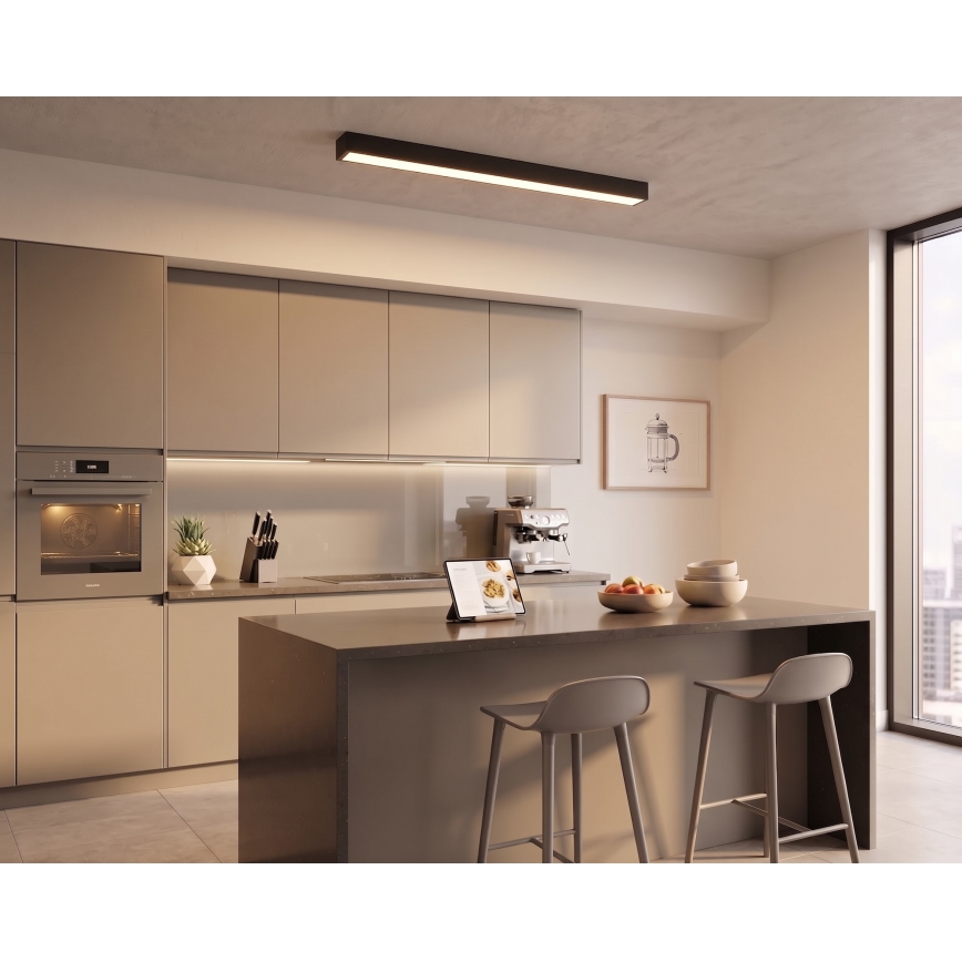 LED Přisazený/lustr na lanku LED/44W/230V 3000K 120 cm černá
