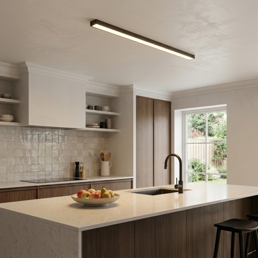 LED Přisazený/lustr na lanku LED/44W/230V 3000K 120 cm černá