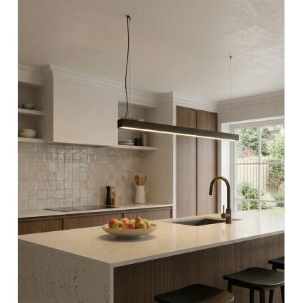 LED Přisazený/lustr na lanku LED/44W/230V 3000K 120 cm černá