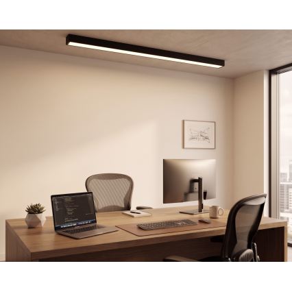 LED Přisazený/lustr na lanku LED/44W/230V 3000K 120 cm černá