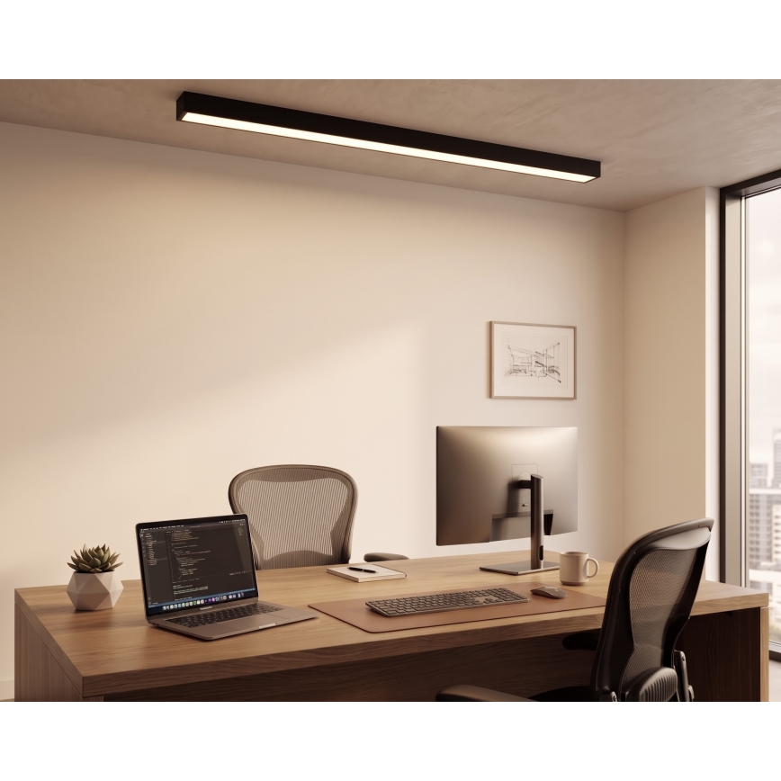LED Přisazený/lustr na lanku LED/44W/230V 3000K 120 cm černá