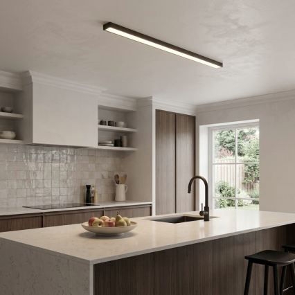 LED Přisazený/lustr na lanku LED/44W/230V 4000K 120 cm černá