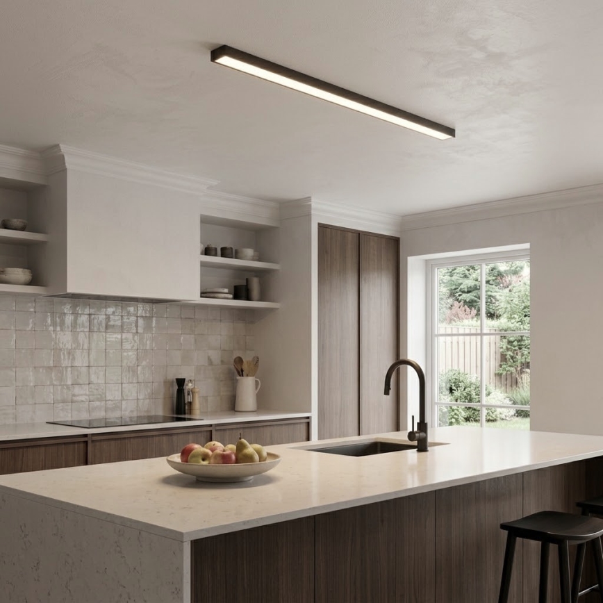 LED Přisazený/lustr na lanku LED/44W/230V 4000K 120 cm černá