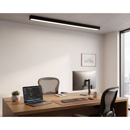 LED Přisazený/lustr na lanku LED/44W/230V 4000K 120 cm černá