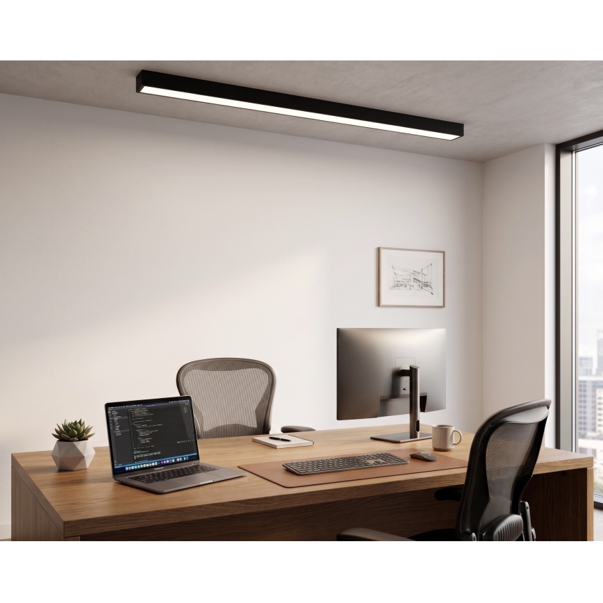 LED Přisazený/lustr na lanku LED/44W/230V 4000K 120 cm černá