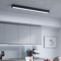 LED Přisazený/lustr na lanku LED/44W/230V 6000K 120 cm černá