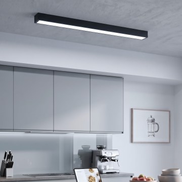 LED Přisazený/lustr na lanku LED/44W/230V 6000K 120 cm černá