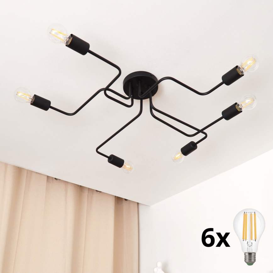 LED Přisazený lustr TUBE 6xE27/15W/230V