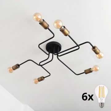 LED Přisazený lustr TUBE 6xE27/15W/230V