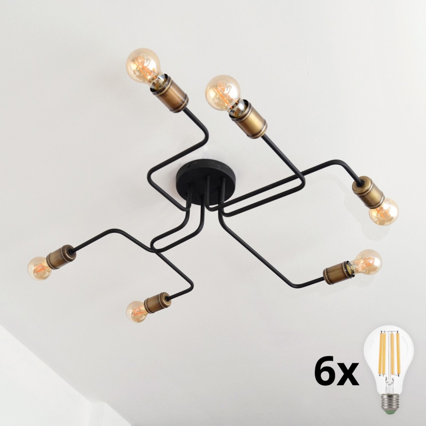 LED Přisazený lustr TUBE 6xE27/15W/230V