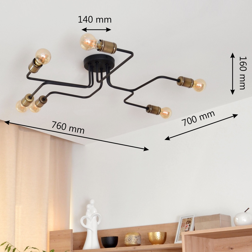 LED Přisazený lustr TUBE 6xE27/15W/230V
