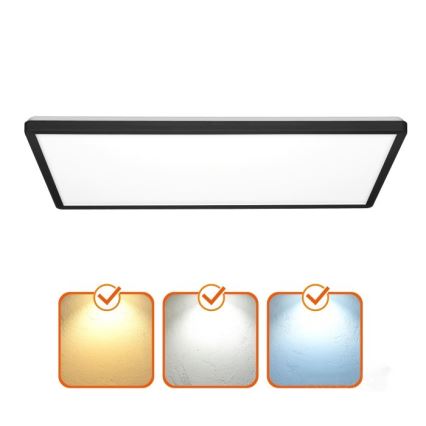 LED Přisazený panel NIVERA LED/32W/230V IP54 3000/4000/6000K 29,5x59,5 cm černá