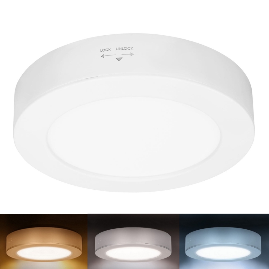 LED Přisazený/podhledový panel 2v1 LED/12W/230V 3000/4000/6000Kpr.17cm IP54 bílá