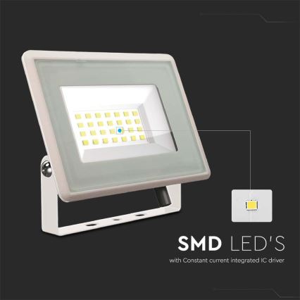 LED Reflektor LED/20W/230V 3000K IP65 bílá