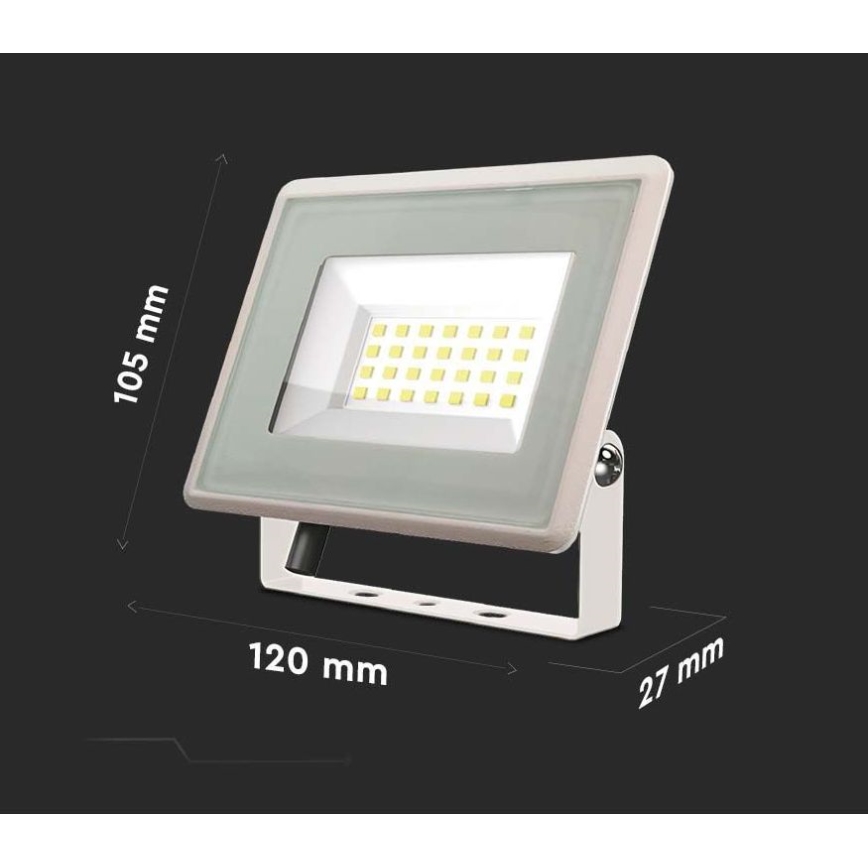 LED Reflektor LED/20W/230V 3000K IP65 bílá
