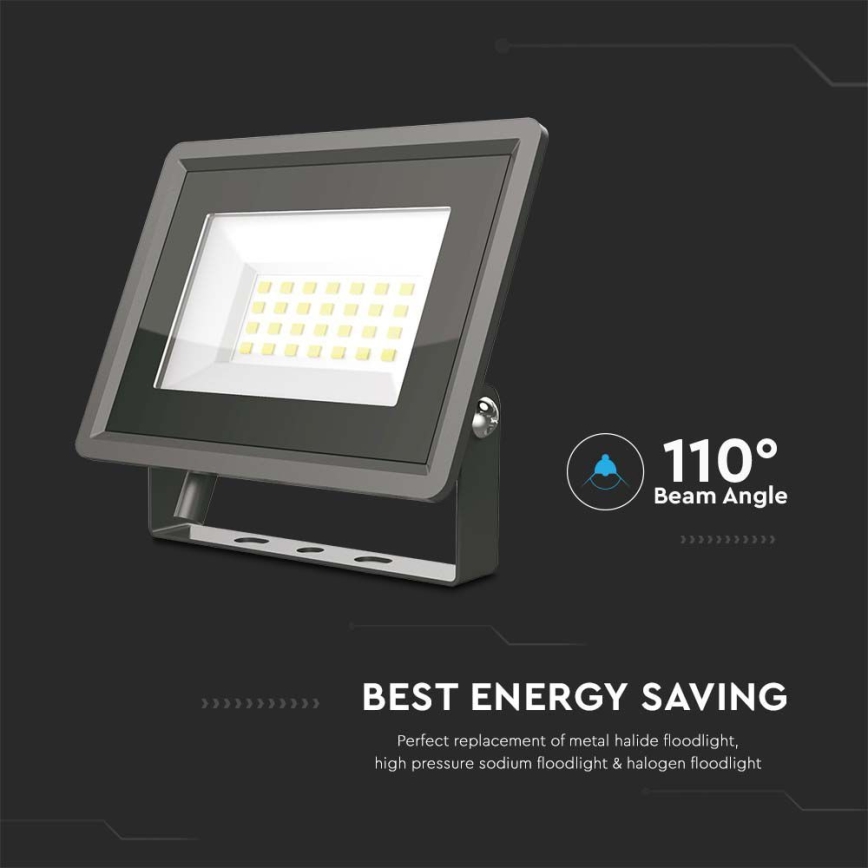 LED Reflektor LED/20W/230V 3000K IP65 černá