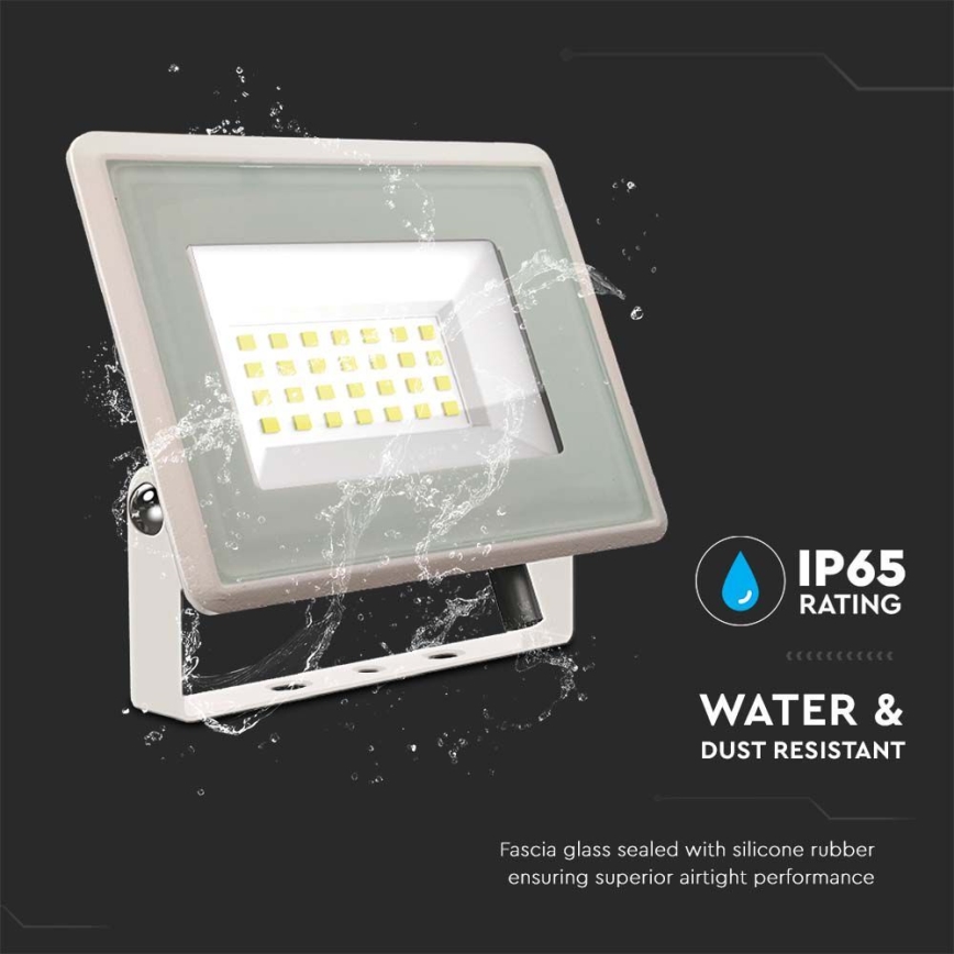 LED Reflektor LED/20W/230V 4000K IP65 bílá