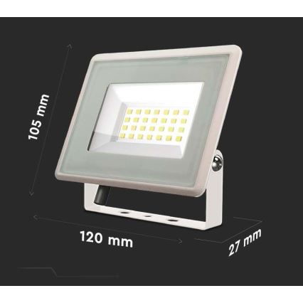 LED Reflektor LED/20W/230V 4000K IP65 bílá