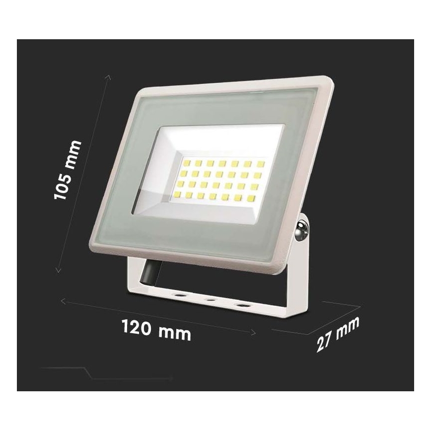 LED Reflektor LED/20W/230V 4000K IP65 bílá