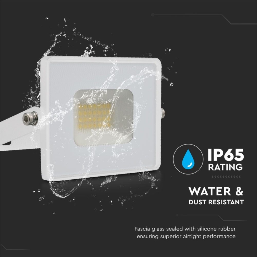 LED Reflektor LED/20W/230V 4000K IP65 bílá