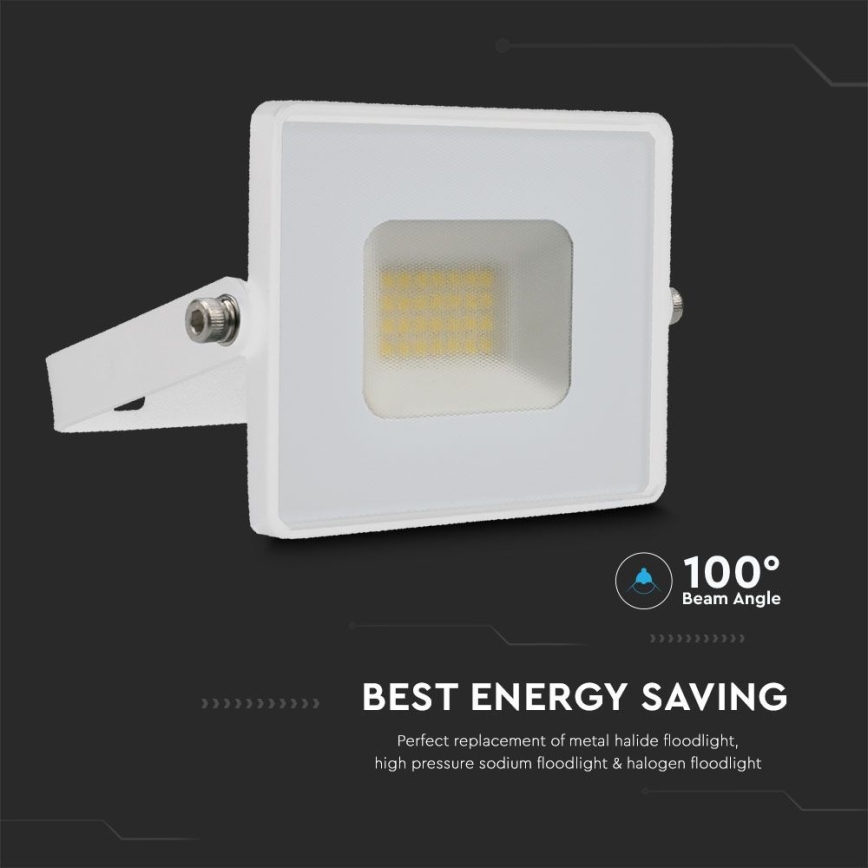 LED Reflektor LED/20W/230V 4000K IP65 bílá