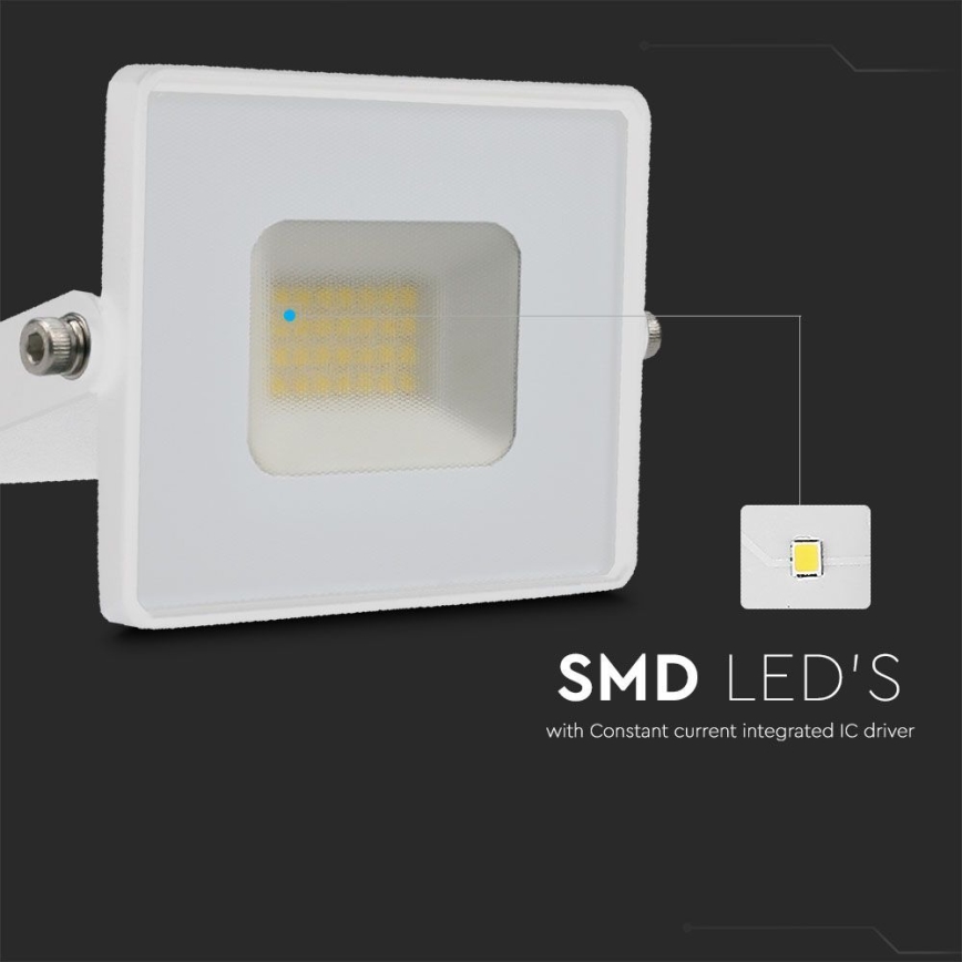 LED Reflektor LED/20W/230V 4000K IP65 bílá