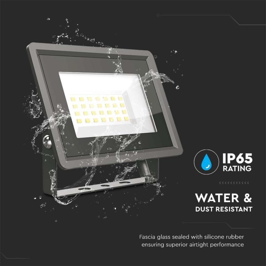 LED Reflektor LED/20W/230V 4000K IP65 černá