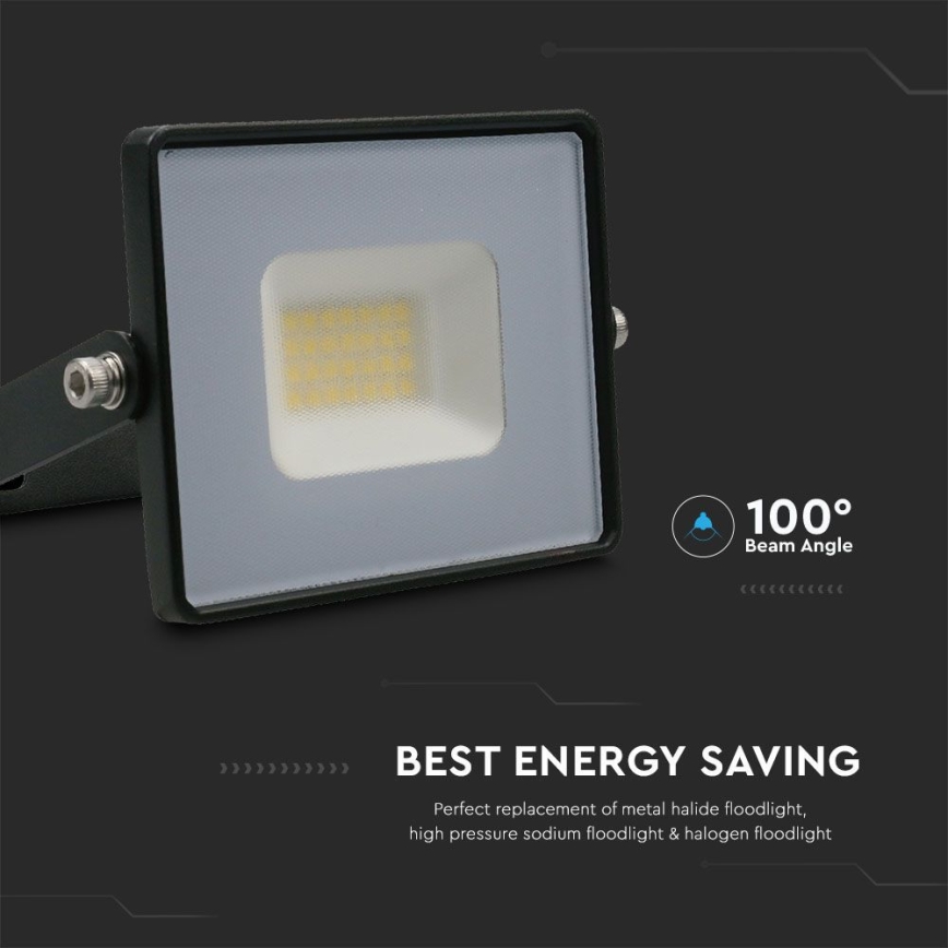 LED Reflektor LED/20W/230V 6500K IP65 černá