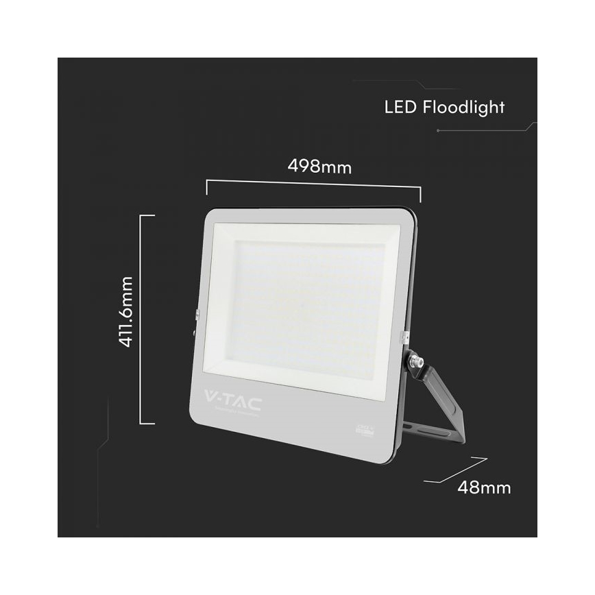 LED Reflektor LED/300W/230V 4000K IP65 černá